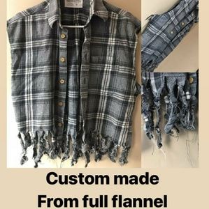 Custom made cropped flannel